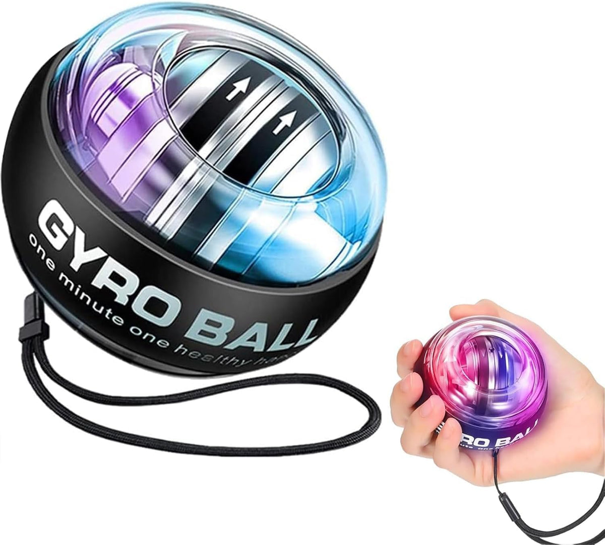 Clyvane AutoStart Power Gyro Ball Wrist Trainer  Metal Core Hand Strengthener for Forearm, Grip, Finger & Wrist Exercise Fitne