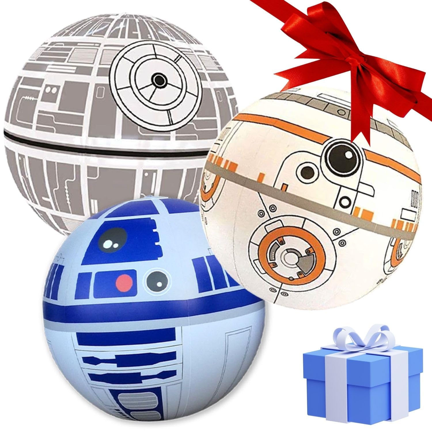 Ninostar Large Play Balls Set Of 3 - Fun Indoor And Outdoor Gift - Can Use For Play/Room Decor/Party Decor/Pool Inflatable Water