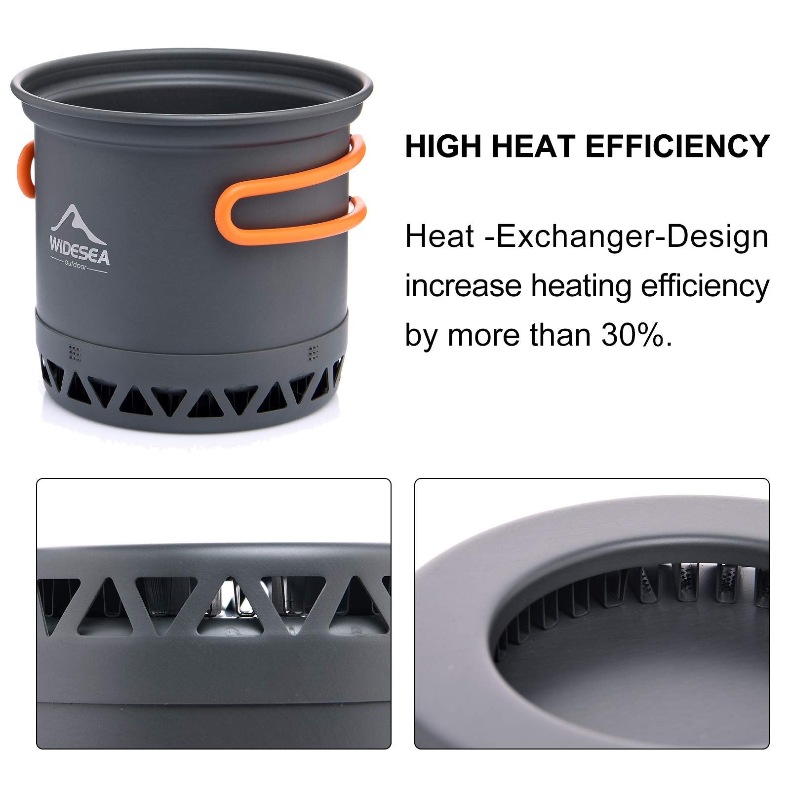 Widesea Camping Cookware Outdoor Pot Pan Cooking Equipment Heat Exchange Design For Hiking Backpacking