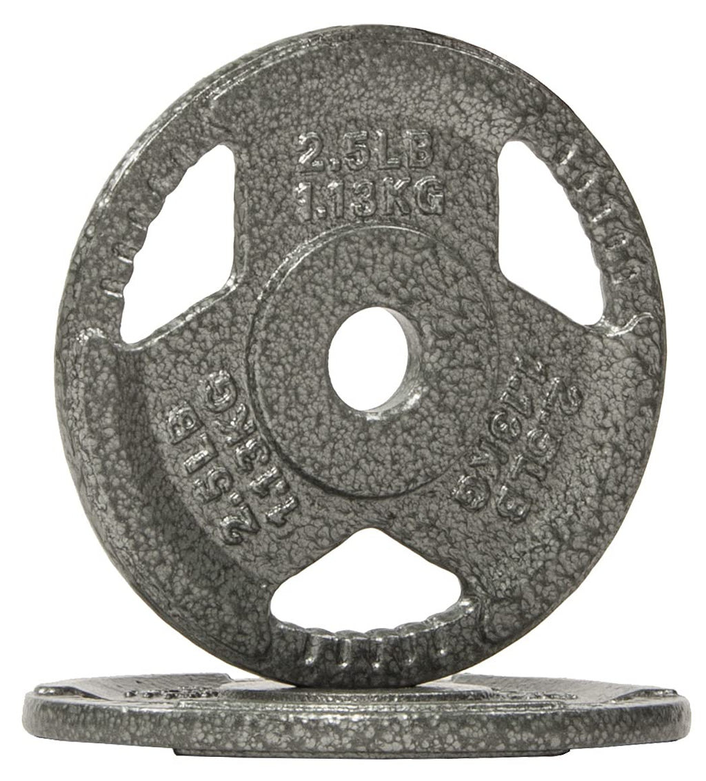 Fitvids Cast Iron Plate Weight Plate For Strength Training And Weightlifting, 1-Inch Center, 2.5Lb (Set Of 2)