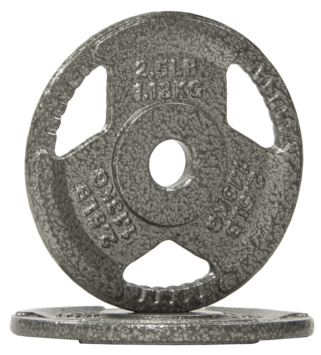 Fitvids Cast Iron Plate Weight Plate For Strength Training And Weightlifting, 1-Inch Center, 2.5Lb (Set Of 2)