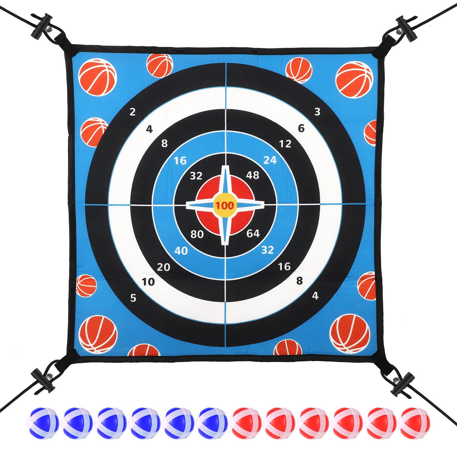 Trampoline Dart Board Game Accessory, Dart Board Game for Kids with 12 Sticky Balls Trampoline Toy Accessory Trampoline Toss Gam