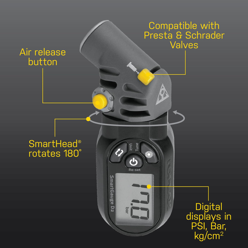 Topeak D2 Smartgauge Black/Grey, One Size