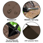 Kalinco Camping Tarp Waterproof, 10X12Ft Hammock Rain Fly Tarp Tent, Multifunctional Tent Footprint, Lightweight And Compact For