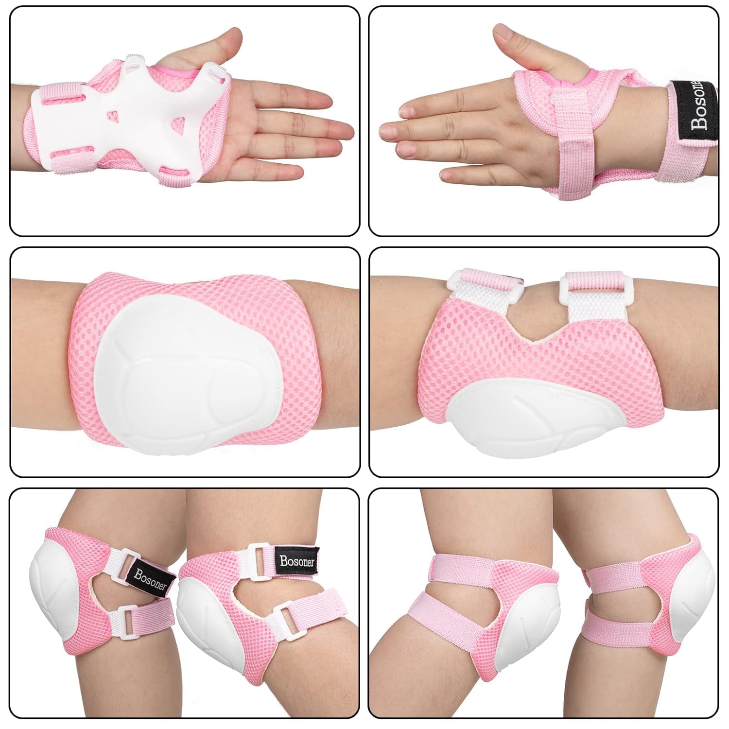 Bosoner Kids/Youth Knee Pads Elbow Pads Guards Set For For Multi Sports Roller Skates Skateboarding. Inline Roller Skating Cycli