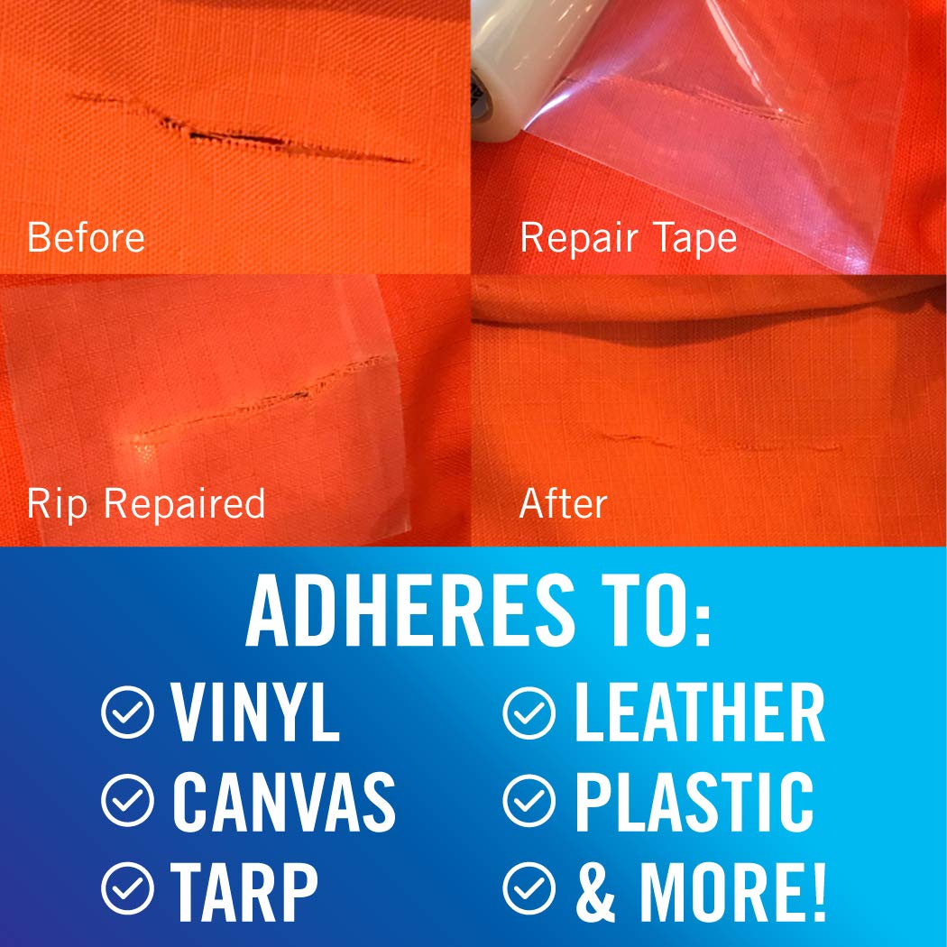 Repair Tape Fabric Repair Boat Covers Canvas Pop Up Camper Rv Awning Tarp Canopy Tear & Vinyl Waterproof Bimini Tops Sail Air Ma