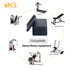 Treadmill Mat Pads, Exercise Equipment Mat With High Density Rubber For Protect Floors 3.94'' X 3.94'' X 0.5'' (6 Pcs) Black