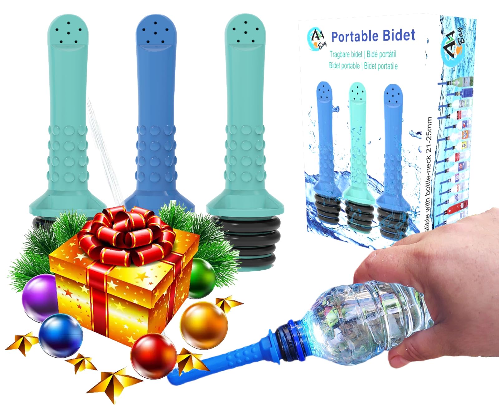 Avabay 3Pcs Portable Travel Bidet I Easy-To-Use Portable Bidet I Compatible With Most Bottles I Peri Bottle For Postpartum Care