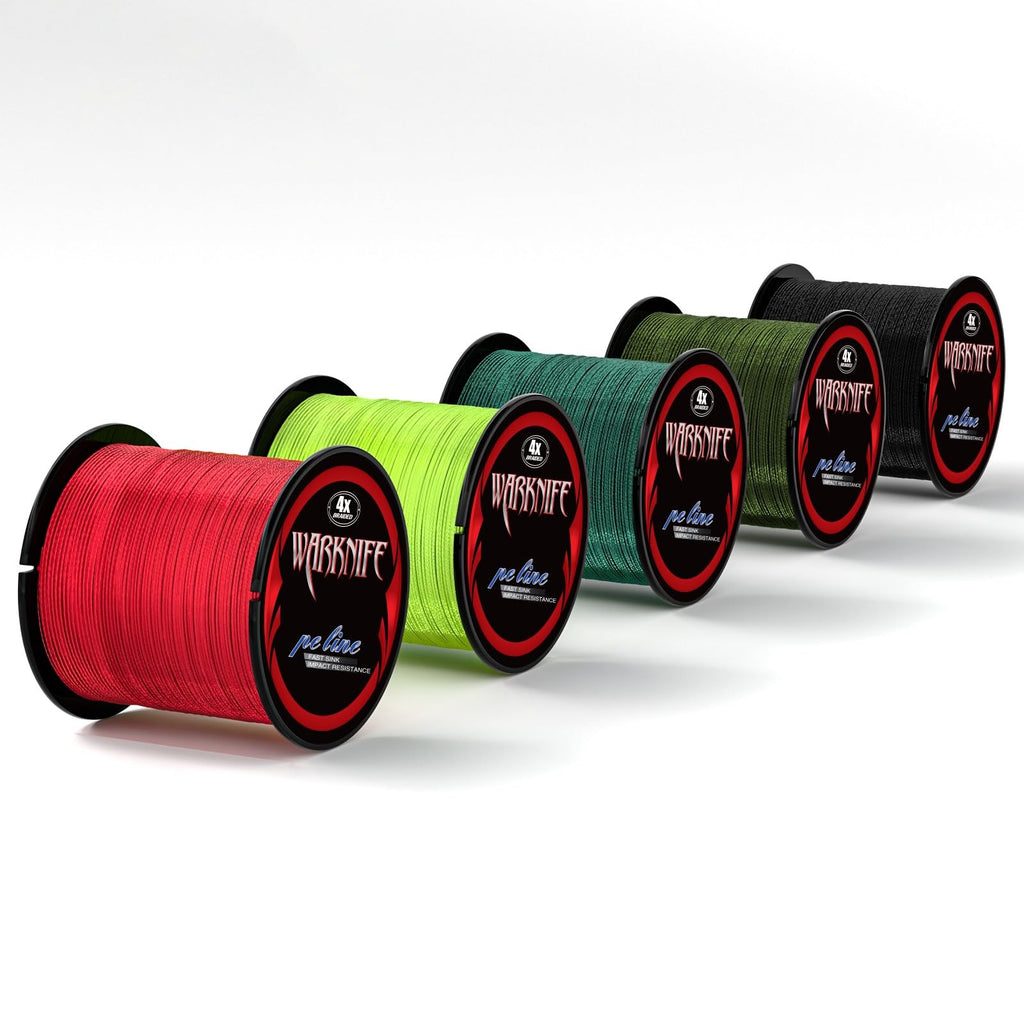 Warknife 4 Strands Braided Fishing Line, 300M/328Yards 80Lb Super Strong Wear-Resistant Tensile Strength Small Diameter Fishing