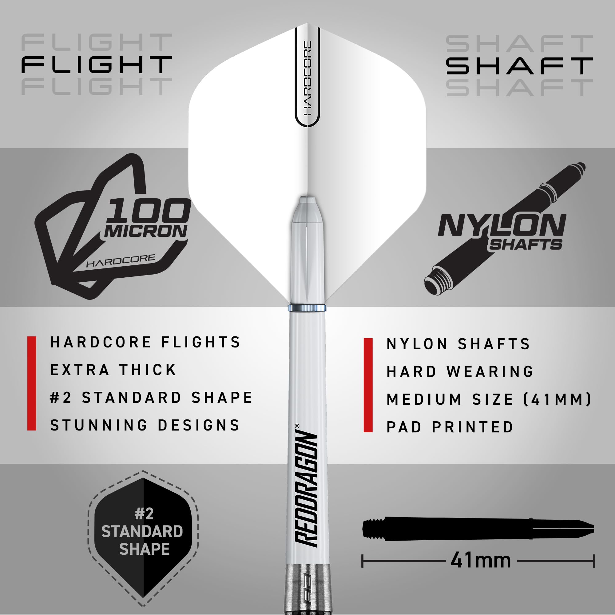 Red Dragon Pegasus Soft Tip: 18G - Tungsten Darts Set With White Stems, White Flights And Wallet