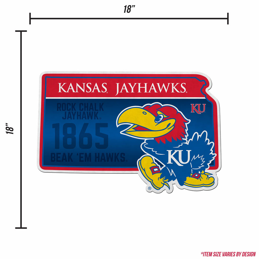 Rico Industries Ncaa Kansas Jayhawks State Shape Shape Cut Pennant - Home And Living Room D  Cor - Soft Felt Ez To Hang