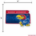 Rico Industries Ncaa Kansas Jayhawks State Shape Shape Cut Pennant - Home And Living Room D  Cor - Soft Felt Ez To Hang