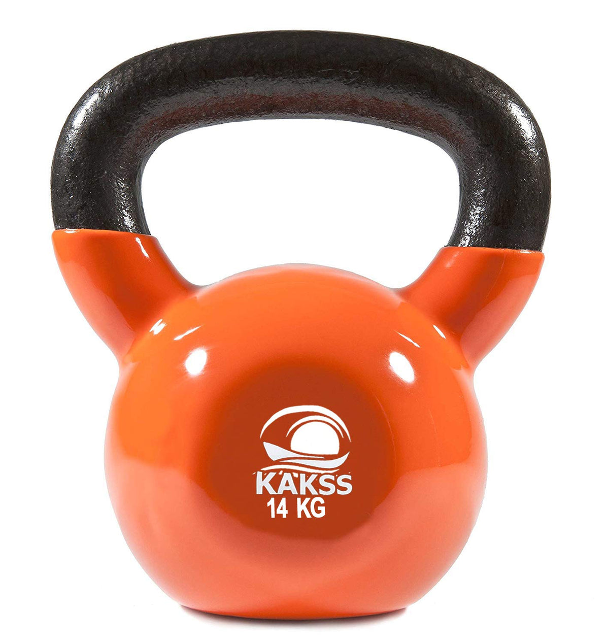Kakss Vinyl half coating Kettle Bell for Gym & Workout (14 KG (Orange)) (PROUDLY MADE IN INDIA)