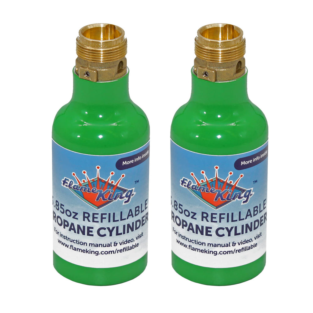 Flame King 1/4-lb Empty Refillable Propane Cylinder Tanks - Reusable & Transportable - Safe and Legal Refill Option - UL1769 Lis