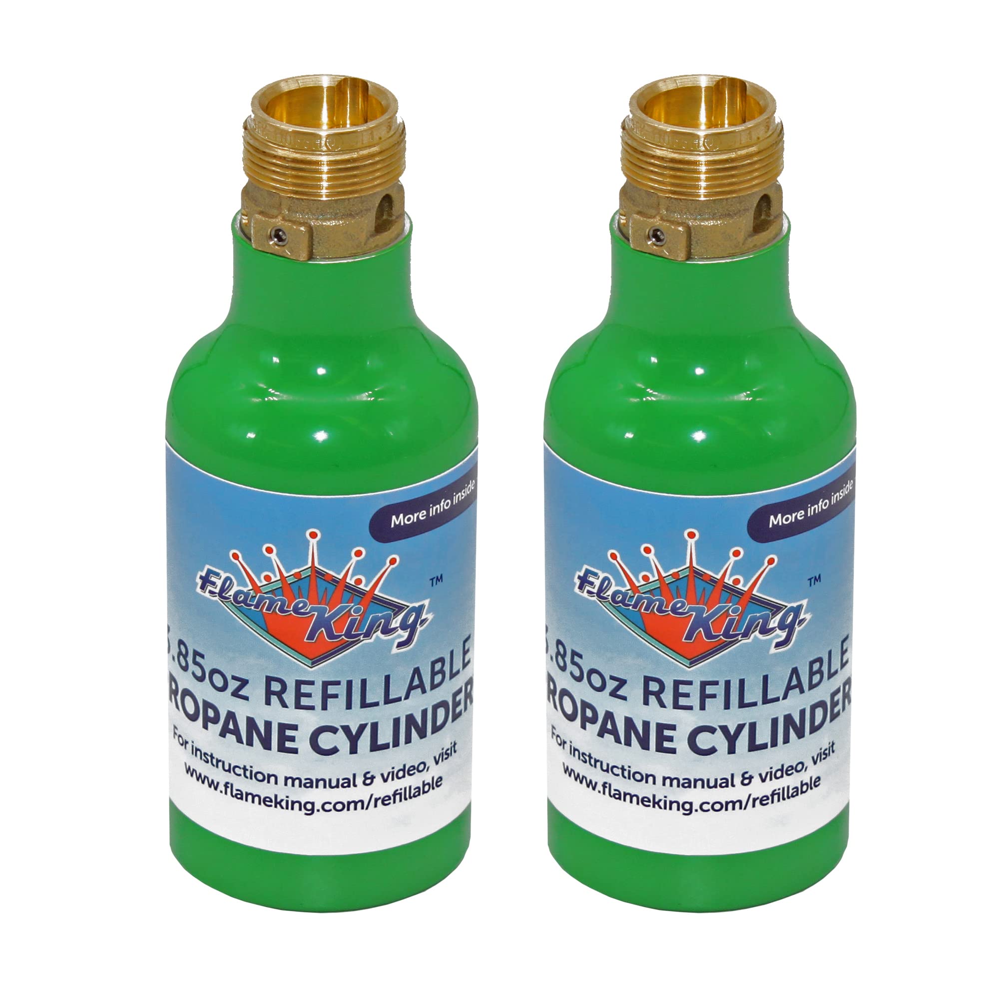 Flame King 1/4-lb Empty Refillable Propane Cylinder Tanks - Reusable & Transportable - Safe and Legal Refill Option - UL1769 Lis