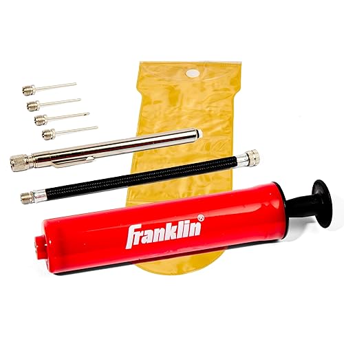 Franklin Sports Ball Pump Kit -7.4'' - Perfect For Basketballs, Soccer Balls And More - Complete Hand Pump Kit With Needles, Fle