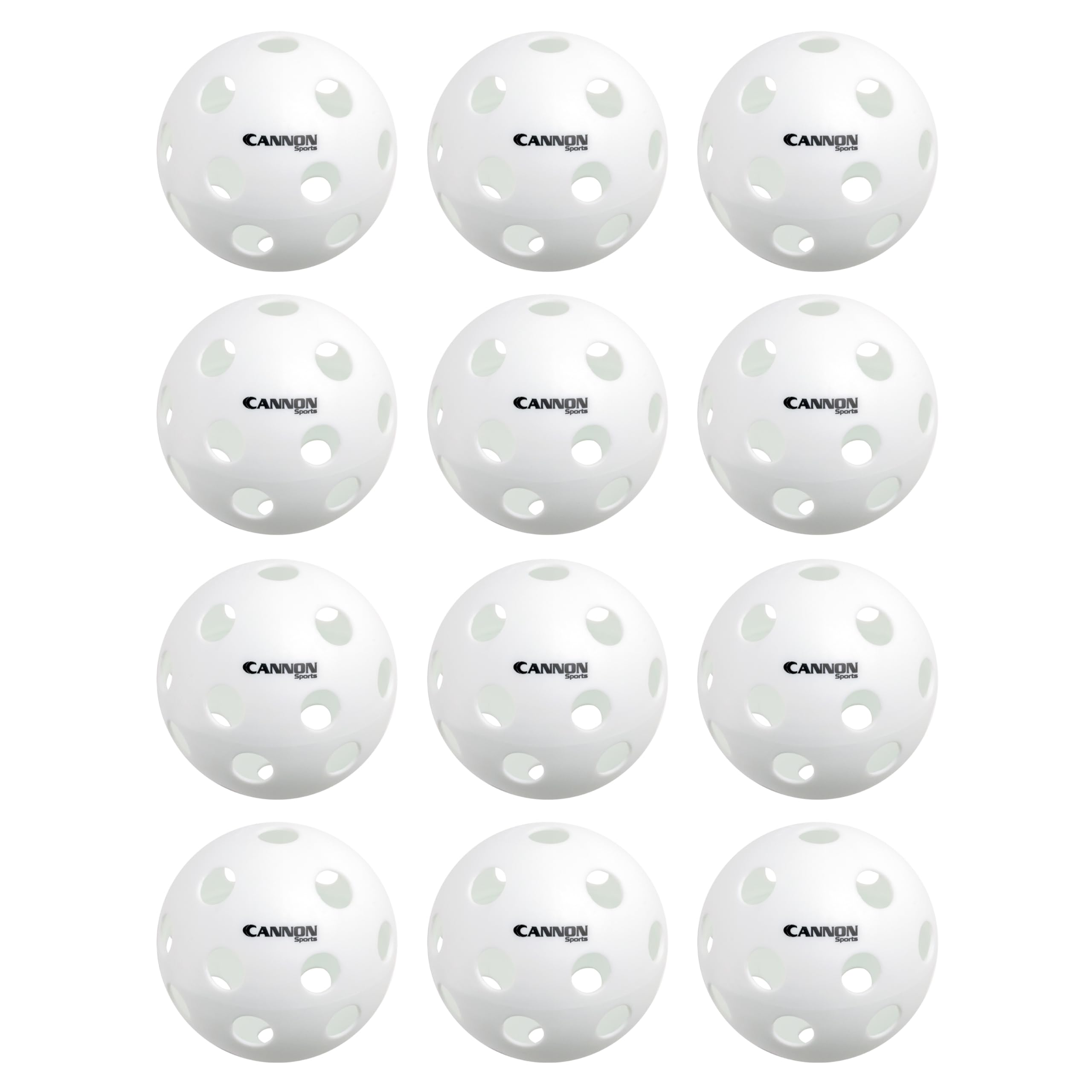 Cannon Sports 12-Inch Plastic Softballs - 12 Pack of Official Size Plastic Practice Softballs - Perfect for Hitting, Pitching, B