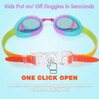 Keary 2 Pack Kids Swim Goggles Swimming Goggles For Toddler Children Girls Boys Youth, Anti-Fog Waterproof Uv Protection No Glar