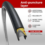 Fincci Pair 700X28C Tire 28-622 Foldable 60Tpi With 1Mm Antipuncture Protection For Cycling Race Road Racing Touring Bicycle Bik
