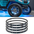 LEDGlow 4pc Add-On Wheel Ring LED Accent Neon Lighting Kit Upgrade for 4-Seater & 6-Seater Golf Carts - Fits 12V & 36/48/72V Ele