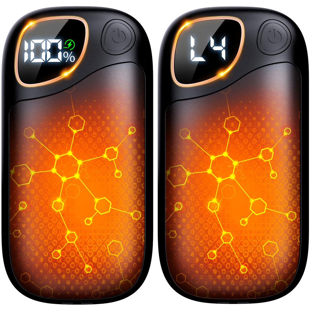 Hand Warmers Rechargeable - Electric Hand Warmers 2 Pack With Led Battery & Temp Display, Ai 4 Levels Heating Portable Electroni
