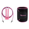 Spike Speed Skipping Jump Rope for Weight Loss, Fat Loss, Strength Designed for both Men and Women (Pink SR + Pink Slim Belt)