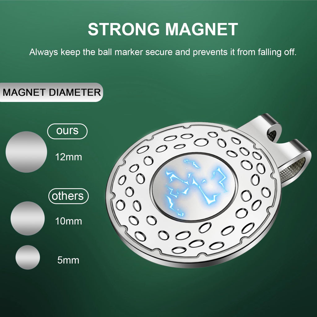 Magnetic Golf Hat Clip Golf Ball Aiming Marker Professional Golf Training Aids Accessories,6 Pieces (Sliver)