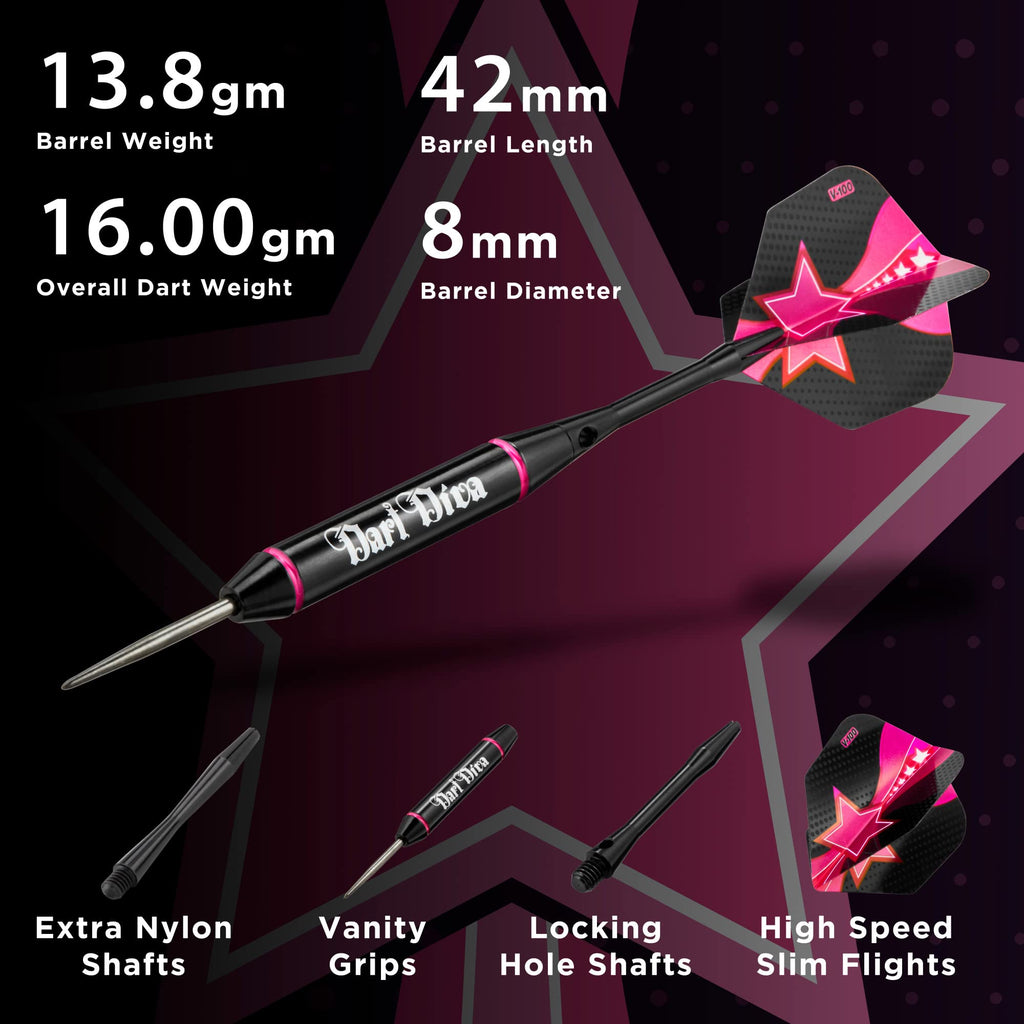 Viper Vanity Steel Tip Darts With Storage/Travel Case: Dart Diva, 22 Grams