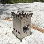 Emberlit Fireant Stainless Steel Stove- Lightweight, Multi-Fuel, Packs Flat For Hiking,Hunting, Survival Packs, And Camping Smal
