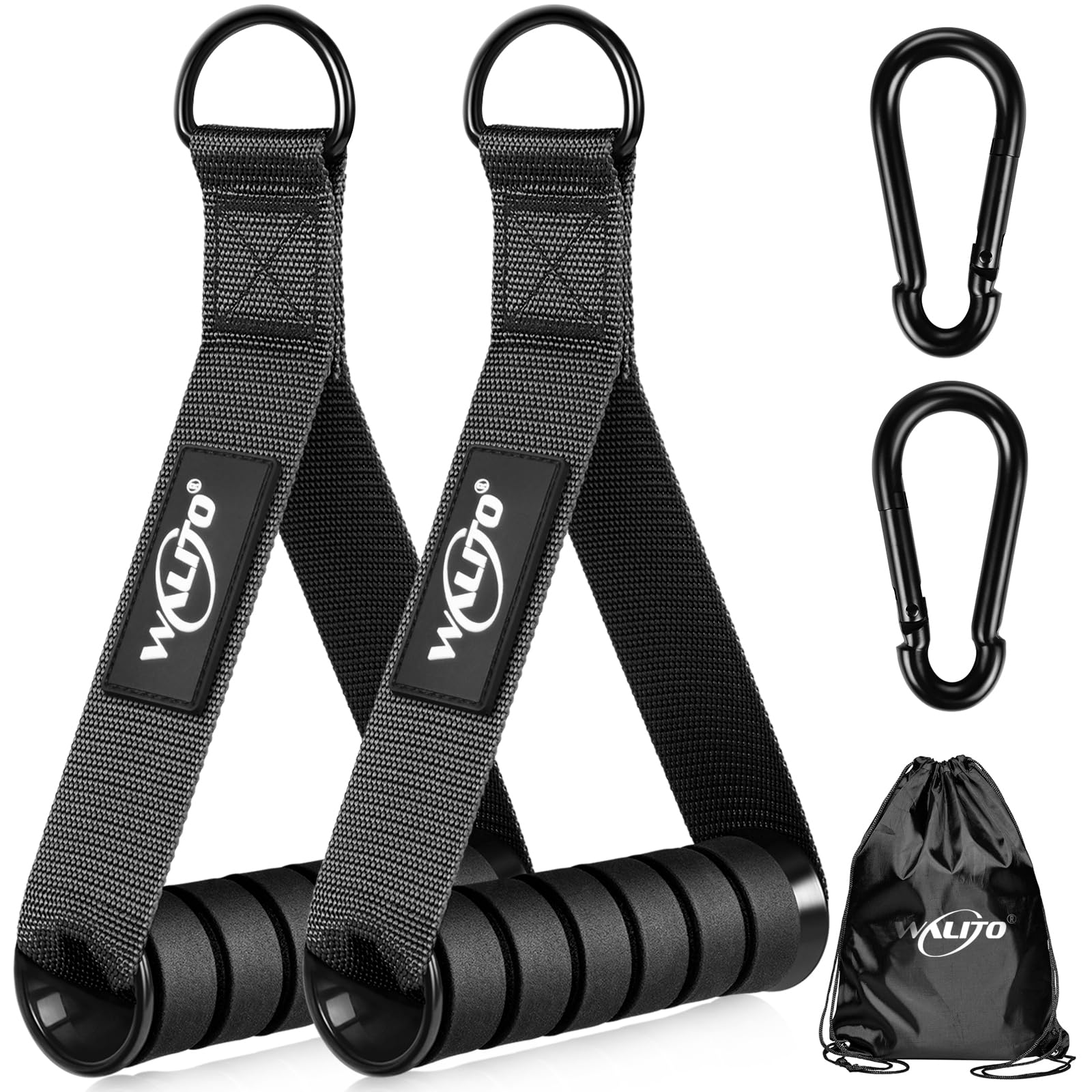 WALITO Exercise Handles, Replacement Cable Machine Attachments for Home Gym Equipment, Pulley System, Pilates, Resistance Bands,