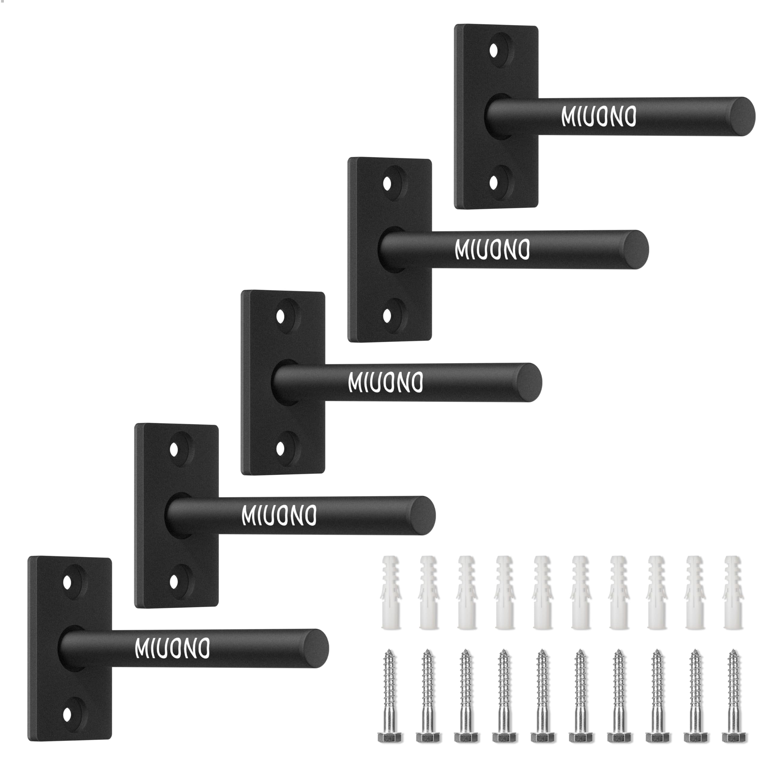 MIUONO Weight Plate Rack, Wall Mount Weight Plate Holder for 1 Plates, 5 Pack Weight Storage Racks Home Gym Organizer
