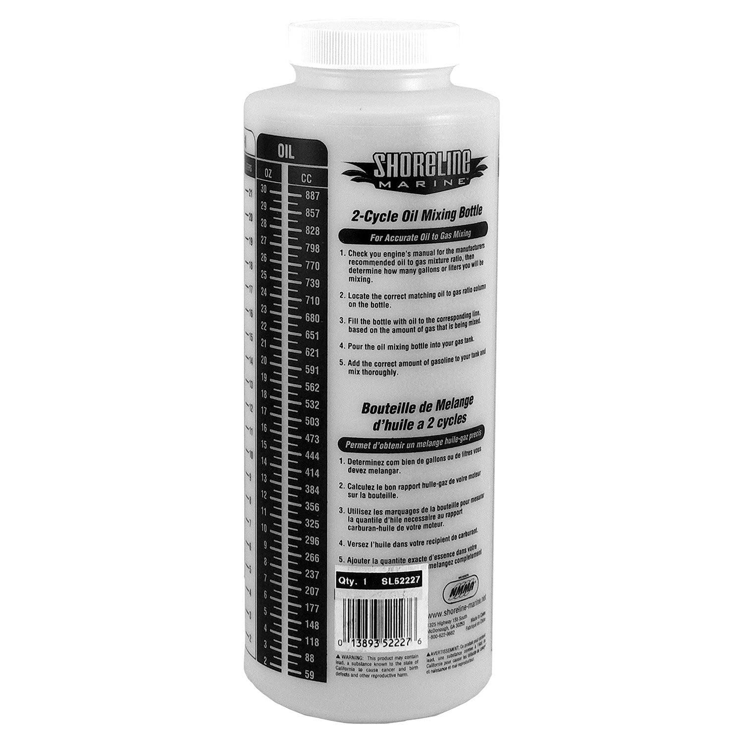 Shoreline Marine Oil Mixing Bottle, Single