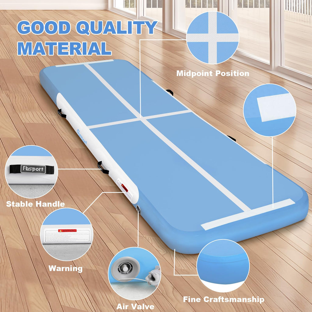 Fbsport 10Ft Inflatable Air Gymnastics Mat Training Mats 4 Inches Thickness Gymnastics Tracks For Home Use/Training/Cheerleading