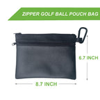 Corecise Golf Ball Pouch,Golf Tee Bag Tee Holder Bag,Leather Golf Ball Bag Pouch,Zippered Golf Pouch,Golf Accessory Pouch,Small