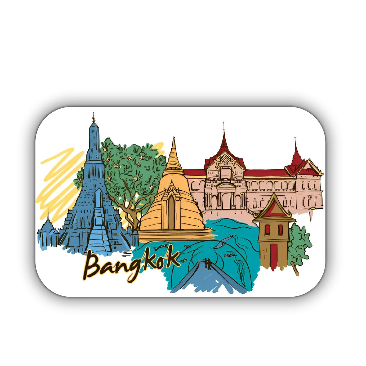 ISEE 360 Bangkok Fridge Magnet for Decorating Home and Office  Kitchen and Refrigerator Doors Travel Souvenir Gift L X H 3 X 2 