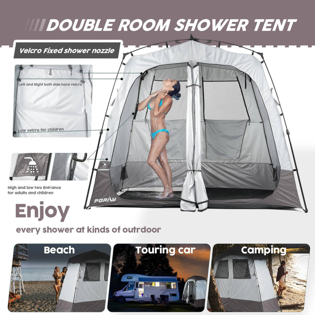 Portable Camping Shower Tent Deluxe Changing Room Easy Set Up Privacy Shelter,Large Toilet Tent With Floor Drain Design For Beac