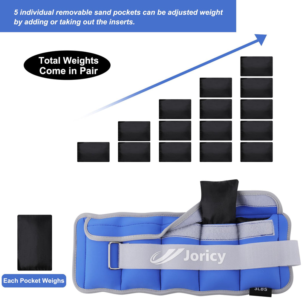 Adjustable Ankle Weights For Women Men Kids 1-10 Lbs 1 Pair Wrist Leg Arm Weights With Removable Weight, Strength Training Weigh