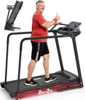 Redliro Walking Treadmill for Seniors Foldable - 400 Lb Capacity Senior Treadmill with Front & Long Handrails, 0%-2% Incline Hom
