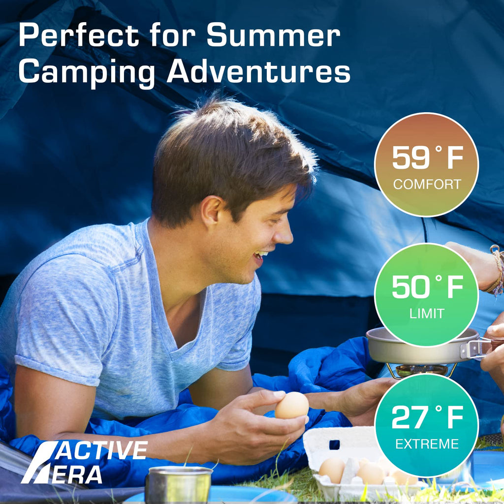 Active Era Ultra Lightweight Sleeping Bag Indoor & Outdoor - Compact 3 Season Sleeping Bag For Adults - Camping Sleeping Bags Fo