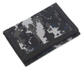 Rfid Trifold Canvas Outdoor Sports Wallet For Kids - Front Pocket Wallet With Magic Sticker (Digital Gray)