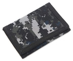 Rfid Trifold Canvas Outdoor Sports Wallet For Kids - Front Pocket Wallet With Magic Sticker (Digital Gray)