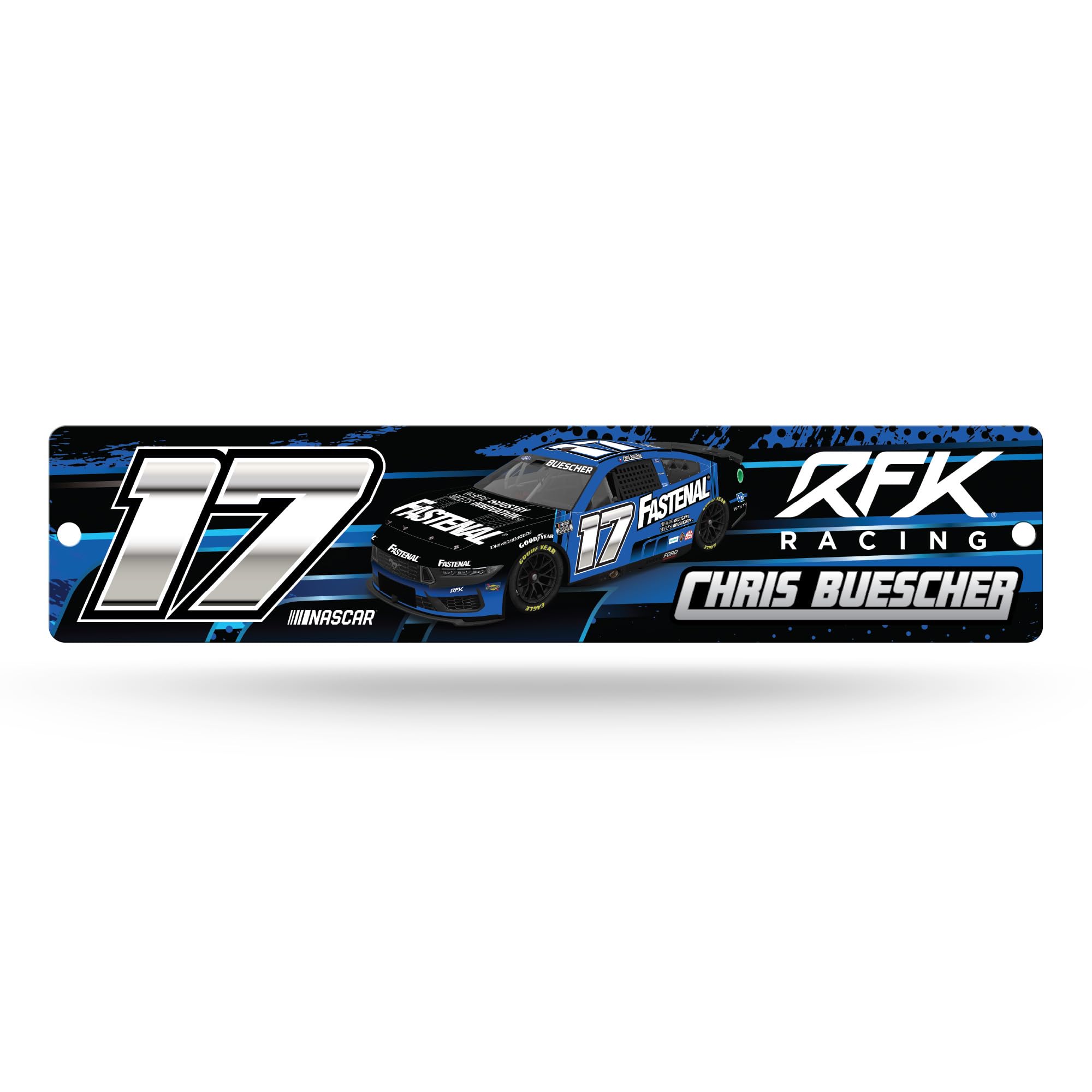 Rico Industries NASCAR Racing Chris Buescher No. 17 Plastic 4 x 16 Street Sign