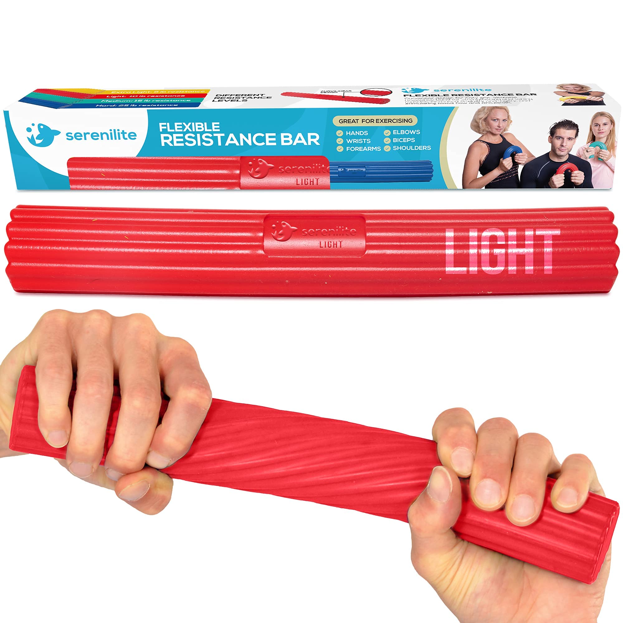 Serenilite Flexible Resistance Bar For Physical Therapy & Tennis Elbow Relief, Hand Exercise Tool For Wrist Exercises, Resistanc