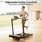 Walking Pad Treadmill With Handle Bar, 3.0Hp Small Foldable Treadmills For Home With Incline App Remote Control And Led Display,