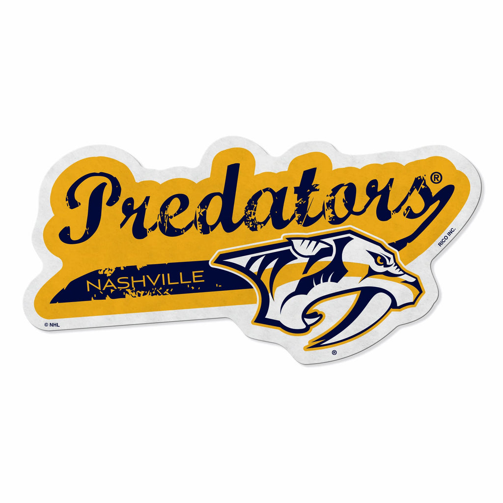 Rico Industries Nhl Nashville Predators Distressed Shape Cut Pennant - Home And Living Room D  Cor - Soft Felt Ez To Hang