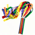 GSi Multicolor Sparkling Gymnastic Ribbon Wands - 12 Pack, 9 Stick with 32 Ribbon for Dance, Rhythmic Gymnastics, Parties & Move