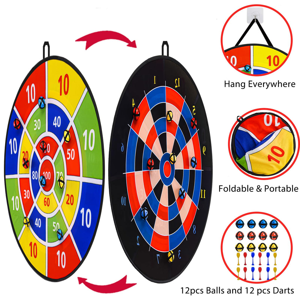 29'' Dart Board With Balls For Kids Gifts Toys For Boys Kids Age 8-12, Kids Dart Board Game With Sticky Balls Board Games For Ki
