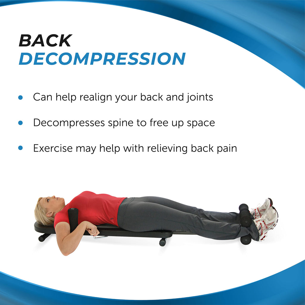 Stamina Inline Back Stretch Bench Upper And Lower Back Stretcher - No Inversion Decompression Fitness Equipment - Up To 250 Lbs