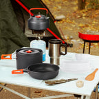 Gutsdoor Camping Cookware Set Lightweight Backpacking Mess Kit, Non-Stick Cooking Equipment Camping Pots And Pans Set With Stora