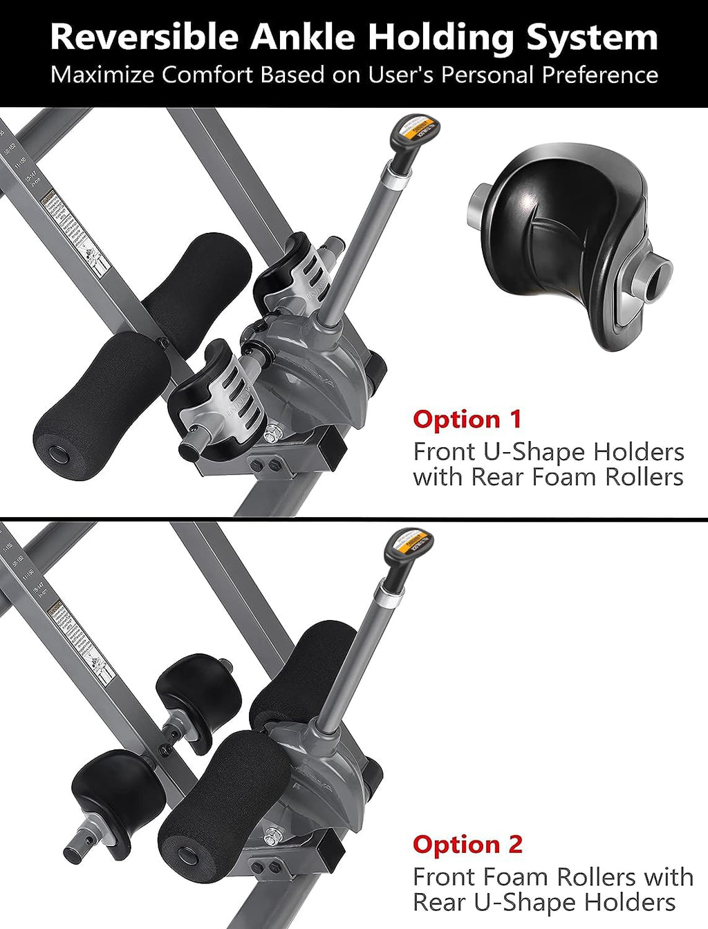 Innova Health And Fitness Itx9688 Heavy Duty Inversion Table, Extended Ankle Holding System, 300 Lb Weight Capacity, Gray/Black